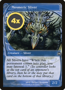 MTG Playset (4x) Mesmeric Sliver ** Future Sight ** English (NM) - Image 1