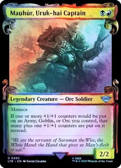 Mauhur, Uruk-hai Captain (Showcase Scrolls) - NM FOIL Lord of the Rings LTR MTG - Image 1
