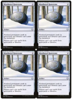 MTG Weathered Runestone x4 Kaldheim Uncommon NM Playset - Image 1