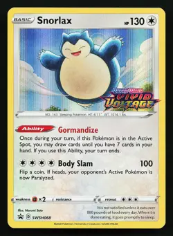 Snorlax SWSH068 Holo STAMPED Vivid Voltage Sword & Shield Promo Pokemon Card - Image 1