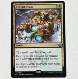 Abrupt Decay 057/127 GK1 Rare Magic The Gathering MTG Card LP - Image 1