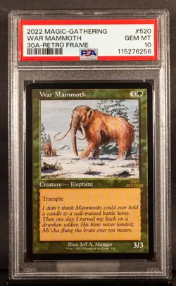 115276256 War Mammoth 2022 Magic The Gathering 520 30A Retro Frame PSA 10 - Image 1