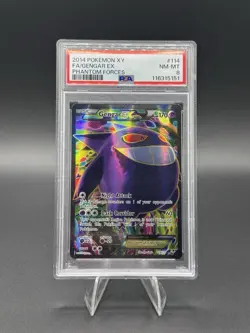 2014 POKEMON XY PHANTOM FORCES #114 FULL ART/GENGAR EX PSA 8 - Image 1