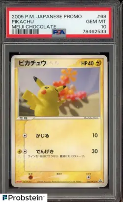 2005 Pokemon Japanese Promo Meiji Chocolate #68 Pikachu PSA 10 GEM MINT - Image 1
