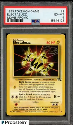 1999 Pokemon Game Movie Promo #2 Electabuzz PSA 6 EX-MT - Image 1