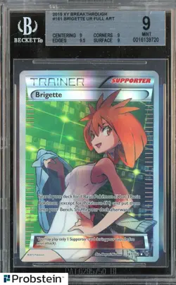 2015 Pokemon XY Breakthrough #161 Brigette UR Full Art BGS 9 MINT - Image 1