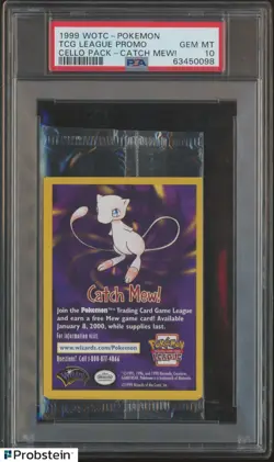 1999 Pokemon WOTC Pokemon Cello Pack Catch Mew! PSA 10 GEM MINT #1 - Image 1