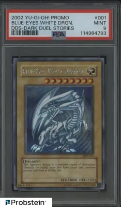 2002 Yu-Gi-Oh! Promo DOS Dark Duel Stories #001 Blue Eyes White Dragon PSA 9 - Image 1