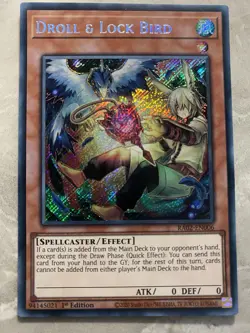 Yugioh - Droll & Lock Bird (Alternate Art) - RA02-EN006 - Secret Rare 1st Editio - Image 1