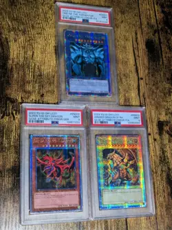 Yugioh God Card Set Obelisk/Slifer/Ra LC01-EN001/2/3 PSA 9 MINT QCSR - Image 1