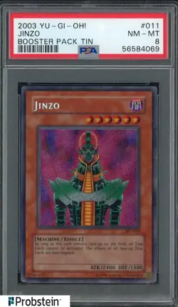 2003 Yu-Gi-Oh! Booster Tin #011 Jinzo PSA 8 NM-MT - Image 1