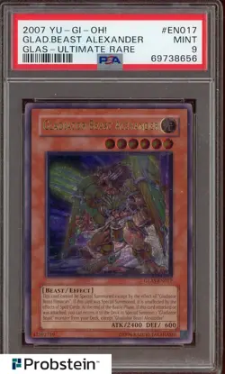 2007 Yu-Gi-Oh! GLAS Ultimate Rare #EN017 Gladiator Beast Alexander PSA 9 - Image 1