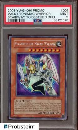 2003 Yu-Gi-Oh! Promo Stairway/Destined Duel Valkyrion The Magna Warrior PSA 9 - Image 1