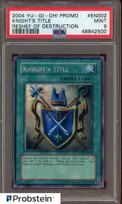 2004 Yu-Gi-Oh! Promo Reshef of Destruction #EN002 Knight's Title PSA 9 MINT - Image 1