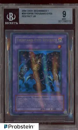 2004 Yu-Gi-Oh! Dark Beginnings 1 #DB1EN195 Thousand-Eyes Restrict BGS 9 - Image 1