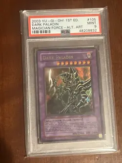 Yu-Gi-Oh! Dark Paladin 1st Edition MFC-105 CORRECTED ART STRONG PSA 9 - Image 2