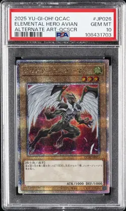 2025 YU-GI-OH! JPN QCAC-QUARTER CENTURY ART COLL ELEMENTAL HERO AVIAN PSA 10 - Image 1