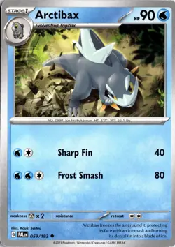 Arctibax 059/193 Regular Uncommon Paldea Evolvoed Pokemon Card LP - Image 1
