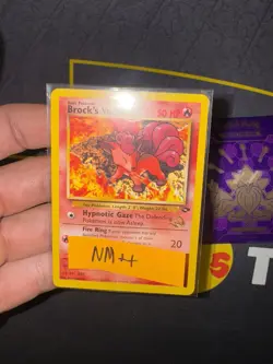 BROCK'S VULPIX W Stamp Pokemon Card WOTC Promo Gym Challenge 37/132 105💎NM++ - Image 1