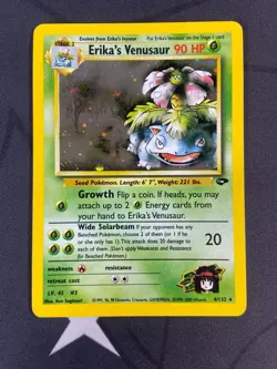 Pokemon TCG Gym Challenge #004/132 Erika's Venusaur Holo Card WOTC Near Mint - Image 1