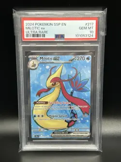 2024 Pokemon Surging Sparks MILOTIC EX #217 Ultra Rare PSA 10 Card GEM MINT - Image 1