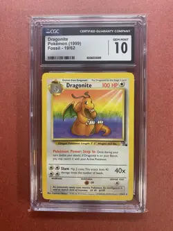 CGC 10 GEM MINT Dragonite 1999 Fossil 19/62 Pokemon Card Rare psa - Image 1