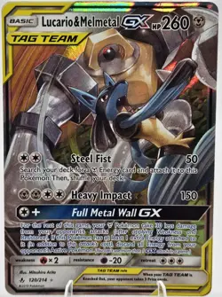 Lucario & Melmetal GX 120/214 SM Unbroken Bonds Ultra Rare Holo Card **READ - Image 1