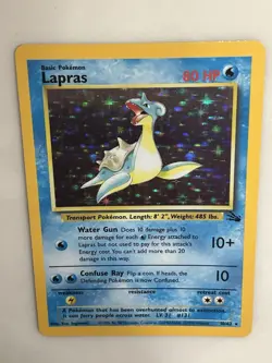 1999 Pokemon TCG Lapras Fossil 10/62 Holo Unlimited Rare Vintage Card NEAR MINT - Image 1