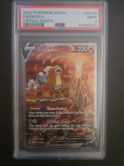 Entei v Crown Zenith Galarian Gallery GG36/GG70 Pokemon TCG PSA 9 Mint - Image 1