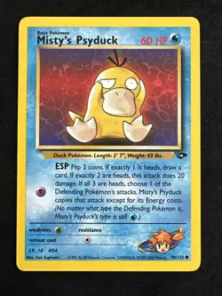 Misty’s Psyduck 90/132 - Pokemon Gym Challenge - WOTC - Unlimited Common - NM - Image 1