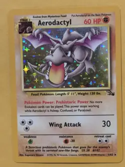 NM Aerodactyl 1/62- Fossil Set WOTC Unlimited Rare HOLO Pokemon TCG NOT PLAYED - Image 2