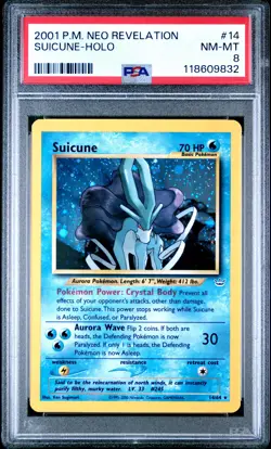 2001 Pokemon Neo Revelation #14 Suicune Holo PSA 8 NM-MINT w/ SWIRL! - Image 1