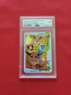 Pokemon: Eevee Evolutions PRISM Bandai Carddass Anime 1998 Japanese - PSA 9 MINT - Image 1