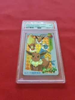 Pokemon: Eevee Evolutions PRISM Bandai Carddass Anime 1998 Japanese - PSA 9 MINT - Image 3