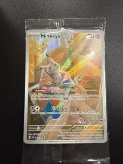 Pokemon Paldean Fates Mimikyu SVP 075 Pokemon Center Promo Stamped Sealed - Image 1