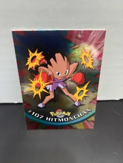 Topps Pokemon T.V. Animation Series 2 Holo Foil Hitmonchan #107 LP - Image 1