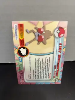 Topps Pokemon T.V. Animation Series 2 Holo Foil Hitmonchan #107 LP - Image 2