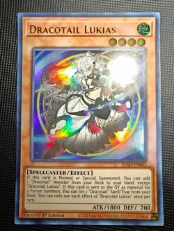 Dracotail Lukias JUSH-EN001 Justice Hunters 1st Edition PackFresh Top Blemish LP - Image 4