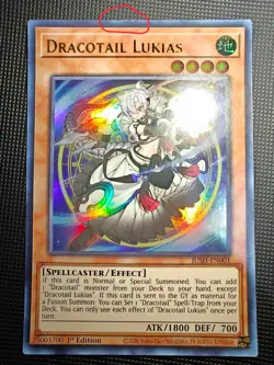 Dracotail Lukias JUSH-EN001 Justice Hunters 1st Edition PackFresh Top Blemish LP - Image 1
