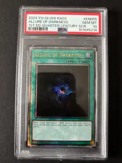 Yu-Gi-Oh! ALLURE OF DARKNESS RA03-EN055 1st Ed Quarter Century Sct. Rare PSA 10 - Image 1