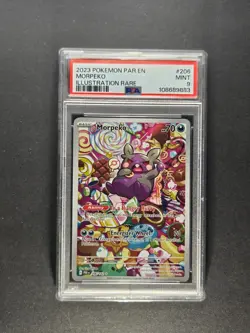 PSA 9 Mint Pokemon 2023 Morpeko 206/182 Paradox Rift Illustration Rare - Image 1