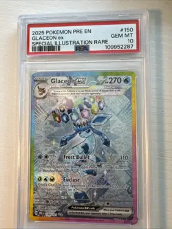 Pokemon Glaceon EX 2025 Prismatic Evolutions Card 150/131 Gem Mint PSA 10 - Image 1