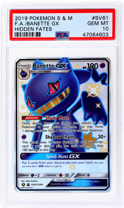 2019 Pokemon Sun and Moon Hidden Fates Banette Gx Shiny Vault #SV61 PSA 10 - Image 1