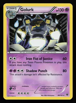 Golurk 46/101 Holo Rare Plasma Blast Pokemon Card - Image 1