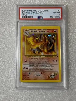 2000 Pokemon Gym Challenge Blaine's Charizard #2 Holo Rare 2/132 - PSA 8 - Image 5