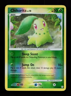 Chikorita 77/123 Common Mysterious Treasures Reverse Holo Pokemon Card - Image 1