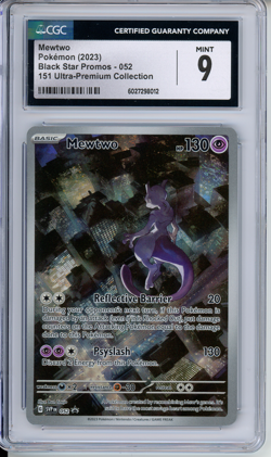 CGC 9 MINT Mewtwo 052 Promo 2023 151 Black Star Promos Pokemon Card psa - Image 1
