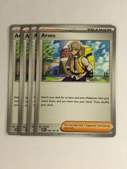 Pokemon TCG Obsidian Flames 4x Playset Arven 186/197 Near Mint - Image 1
