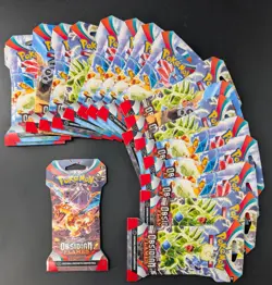 Lot of (18) Pokemon TCG S & V Obsidian Flames Sleeved Booster Packs Sealed - Image 1