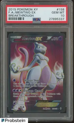 2015 Pokemon EN XY Breakthrough #158 Mewtwo EX Full Art PSA 10 GEM MINT - Image 1